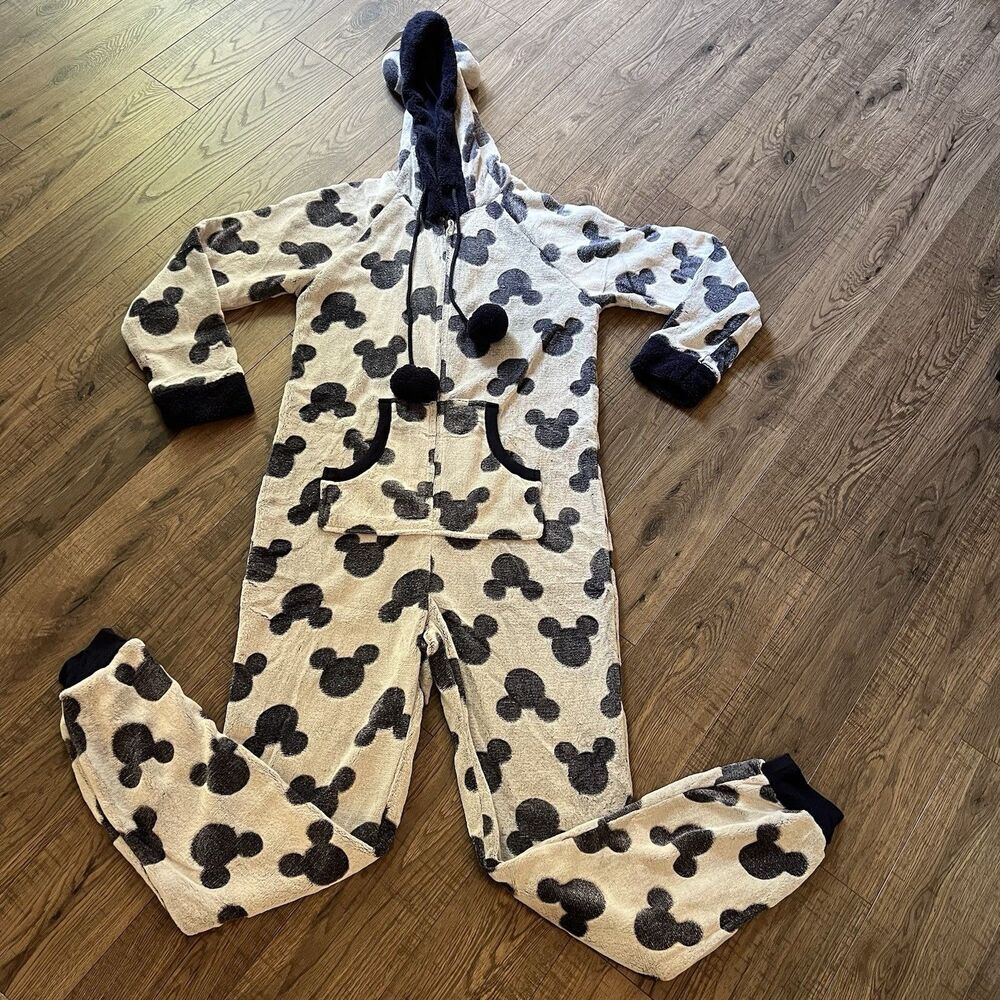 Disney Women’s Pyjama Jumpsuit Small Jogger Hooded Mickey One Piece